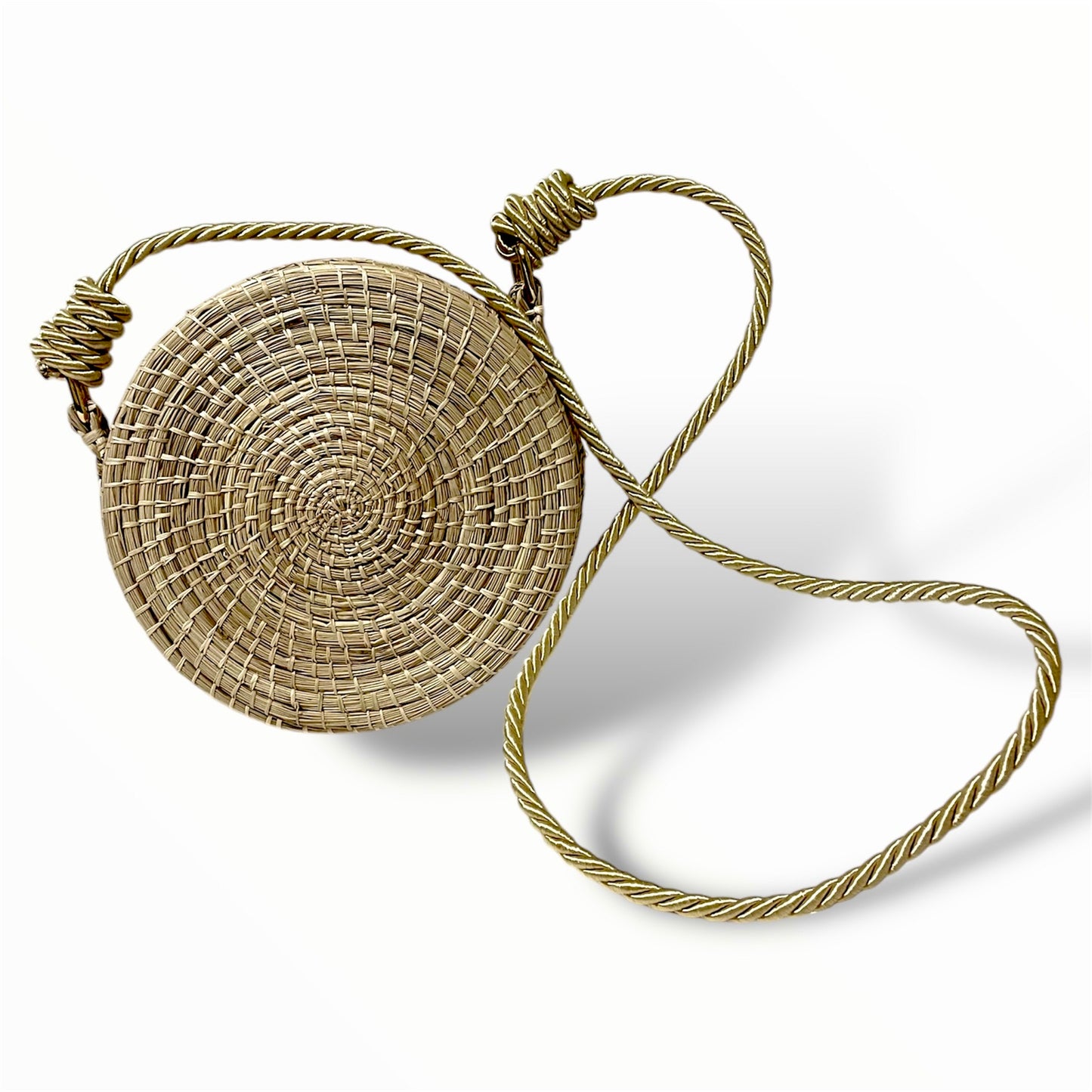 Round Design Hand Wawen Ladies Handbag