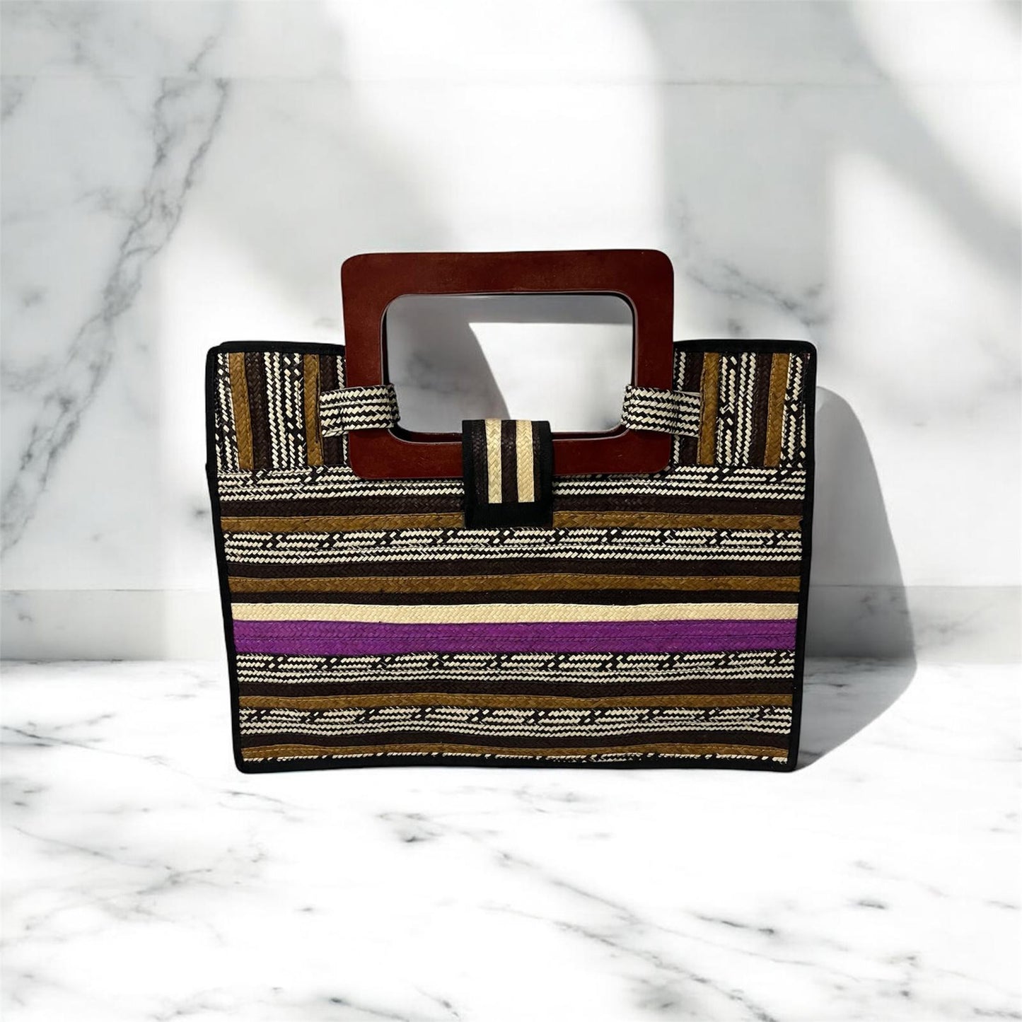 Bolso de mano para mujer Wawen con diseño de patrón precolombino