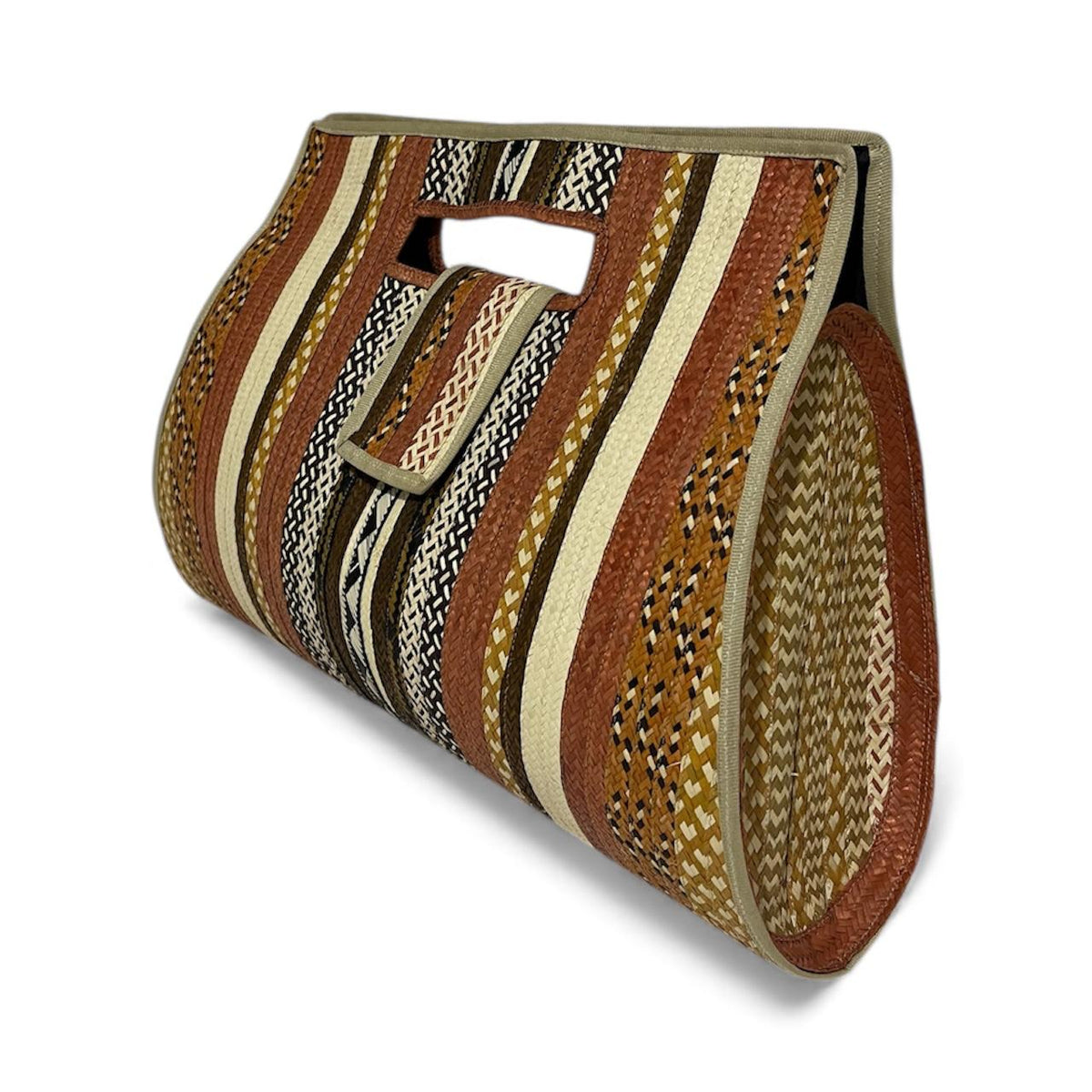 One-of-a-Kind Hand-Woven Caña Flecha Tote, detail view – handmade in Colombia by Fundación La Otra Vuelta for Stand Out and Shout Out