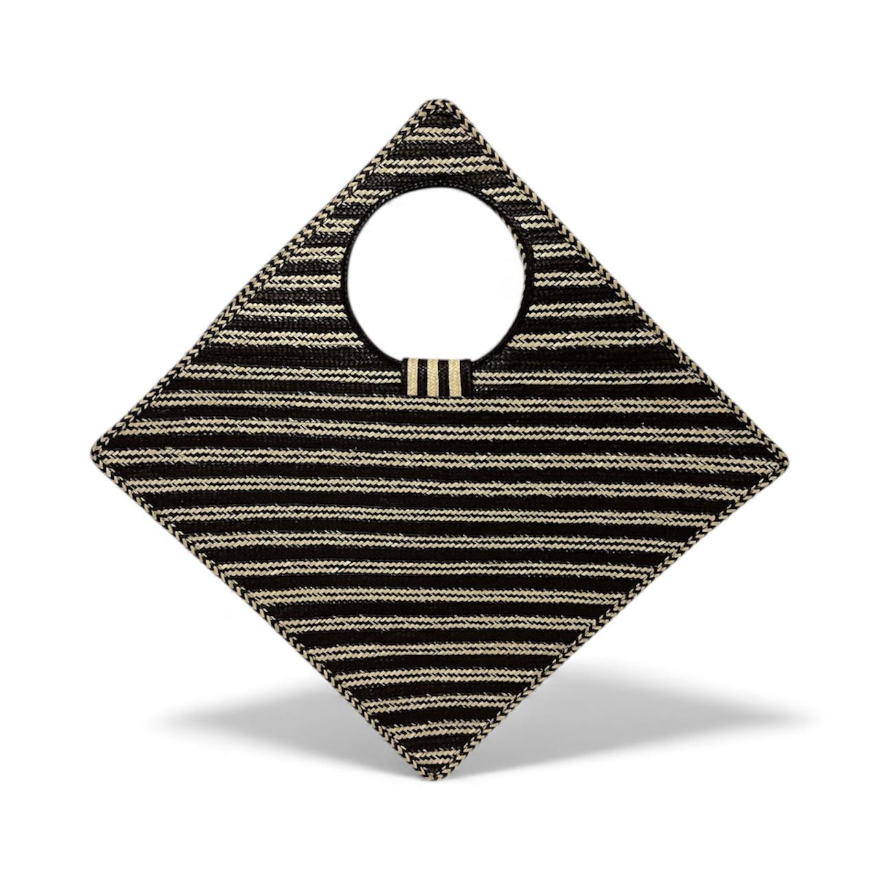 Bolso de mano para mujer Wawen con diseño de patrón de color neutro en forma de diamante