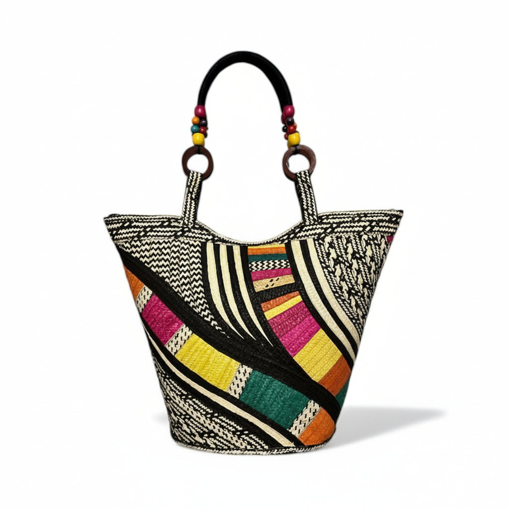 Multicoloured Pattern Hand Wawen Ladies Handbag (Copy)