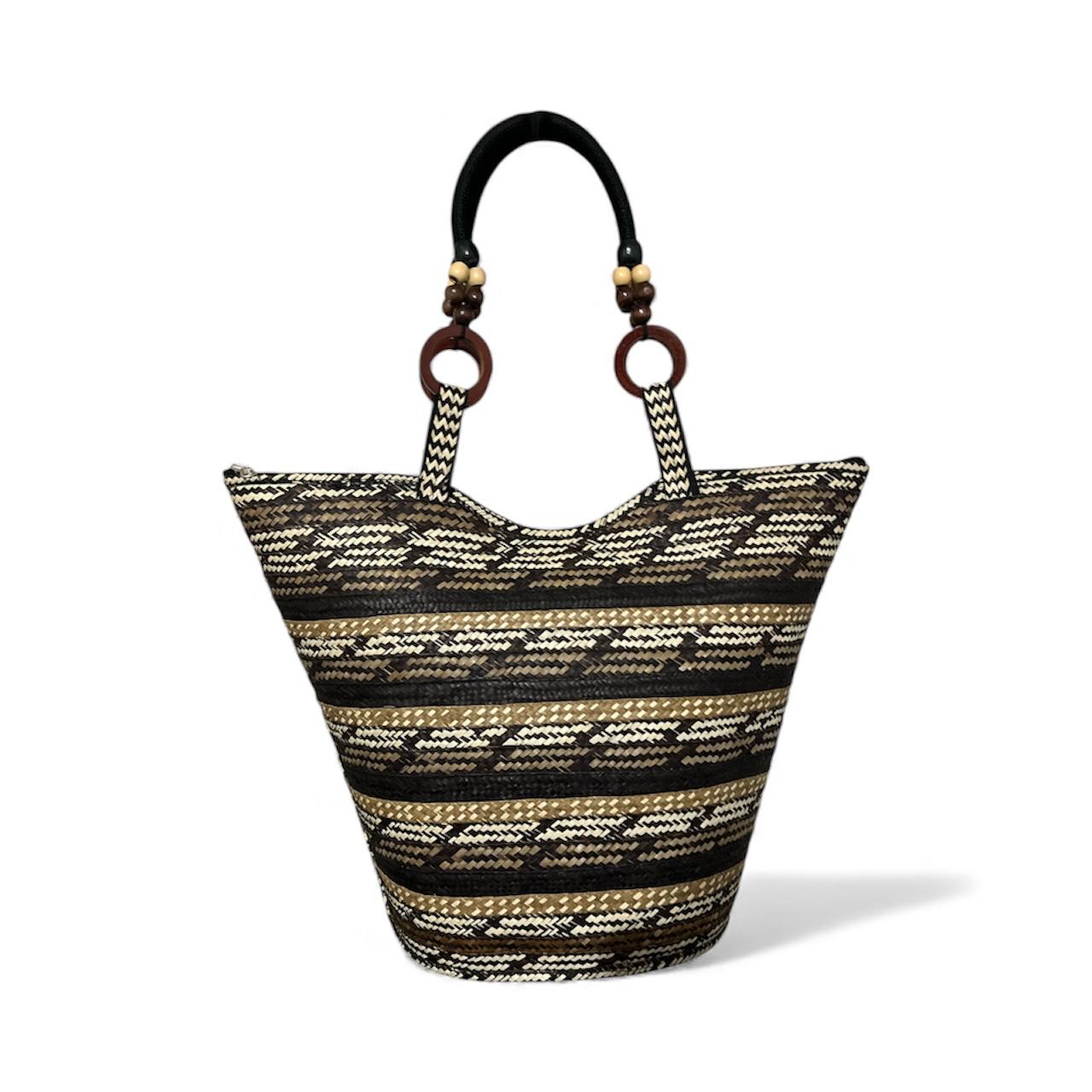 Geometrical Pattern Bucket Design Hand Wawen Handbag
