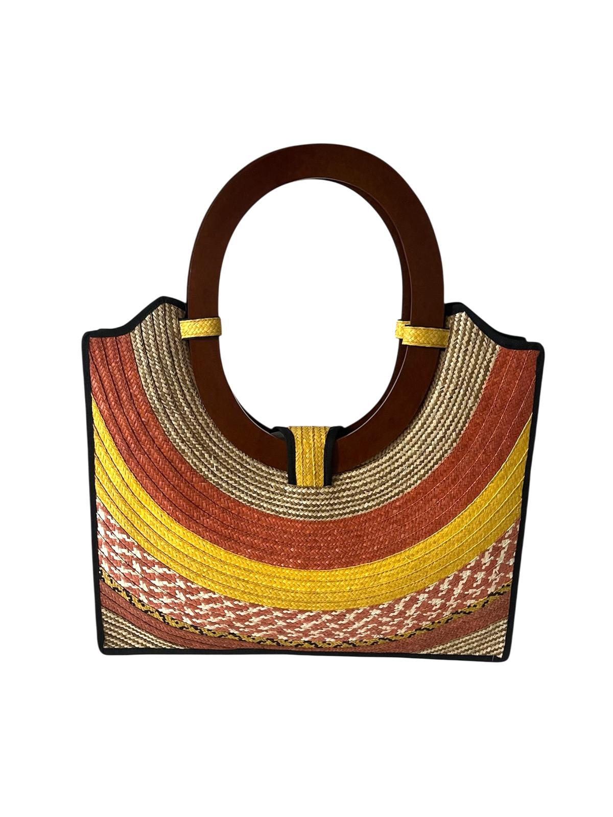 Bolso de mano para mujer Wawen con diseño de patrón precolombino