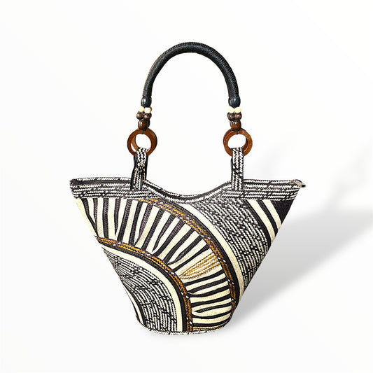 Patterned Design Hand Wawen Ladies Handbag