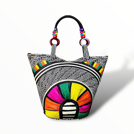Arch Design Hand Wawen Ladies Handbag