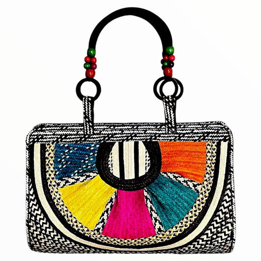 Half Circle Shape Design Hand Wawen Ladies Handbag