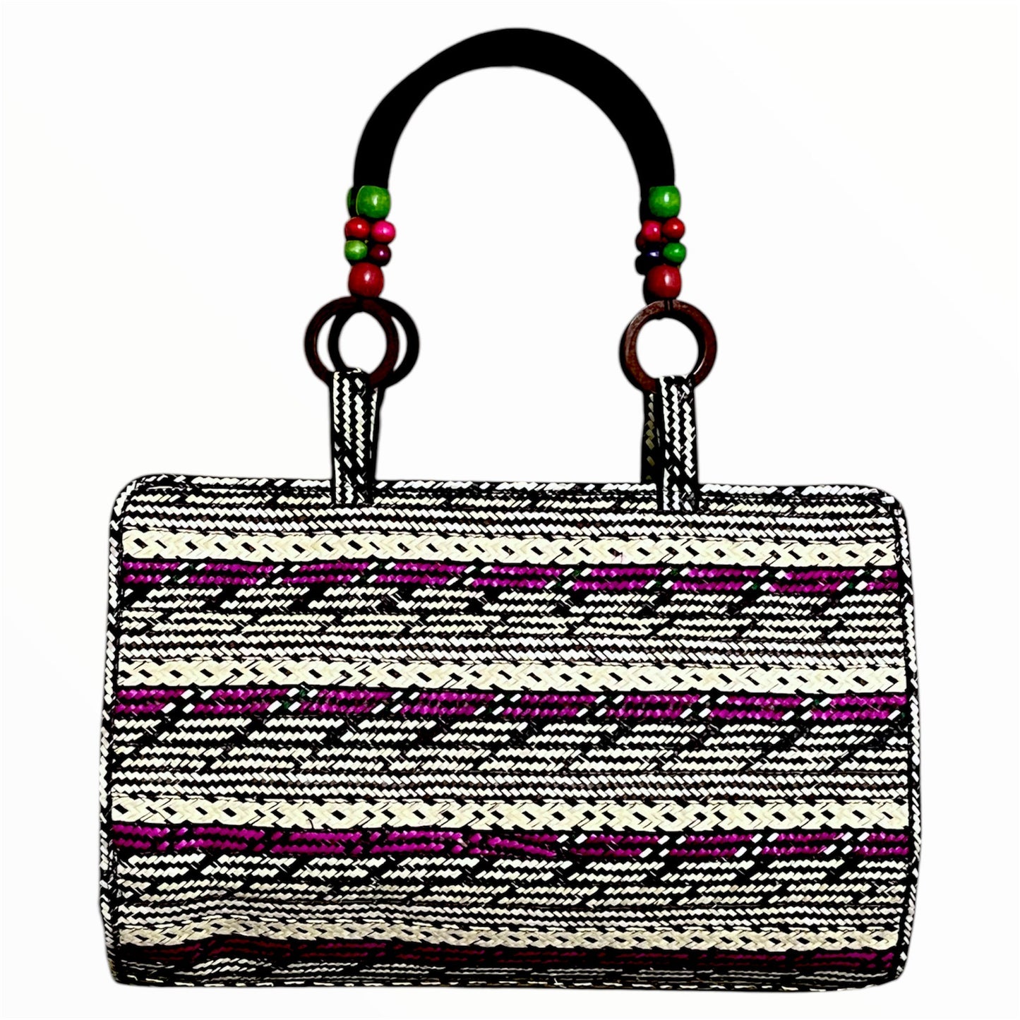 Half Circle Shape Design Hand Wawen Ladies Handbag