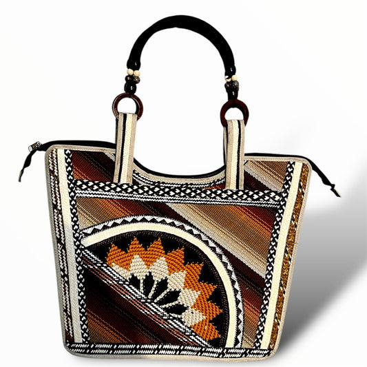 Precolombian Pattern Design Hand Wawen Ladies Handbag