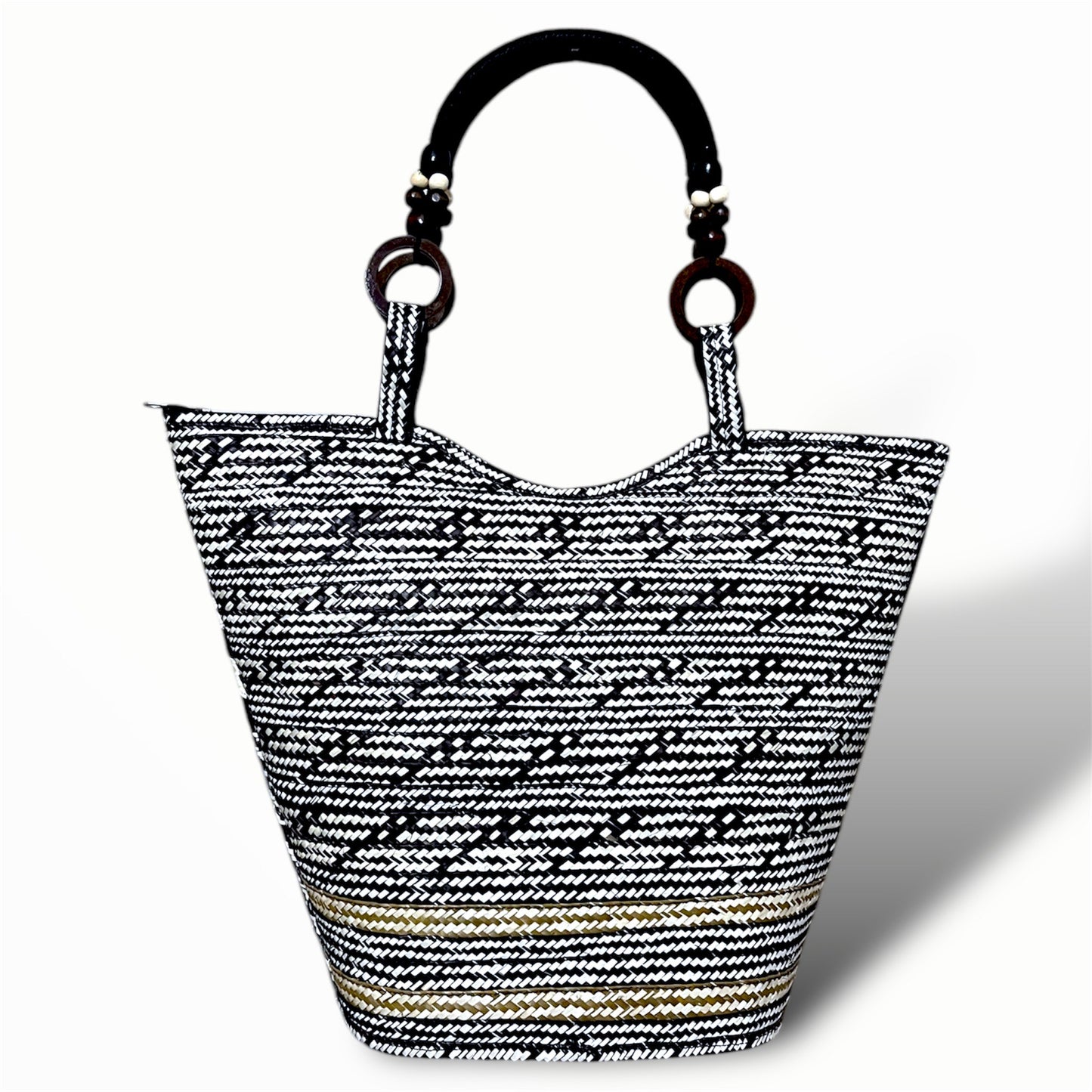 Patterned Design Hand Wawen Ladies Handbag