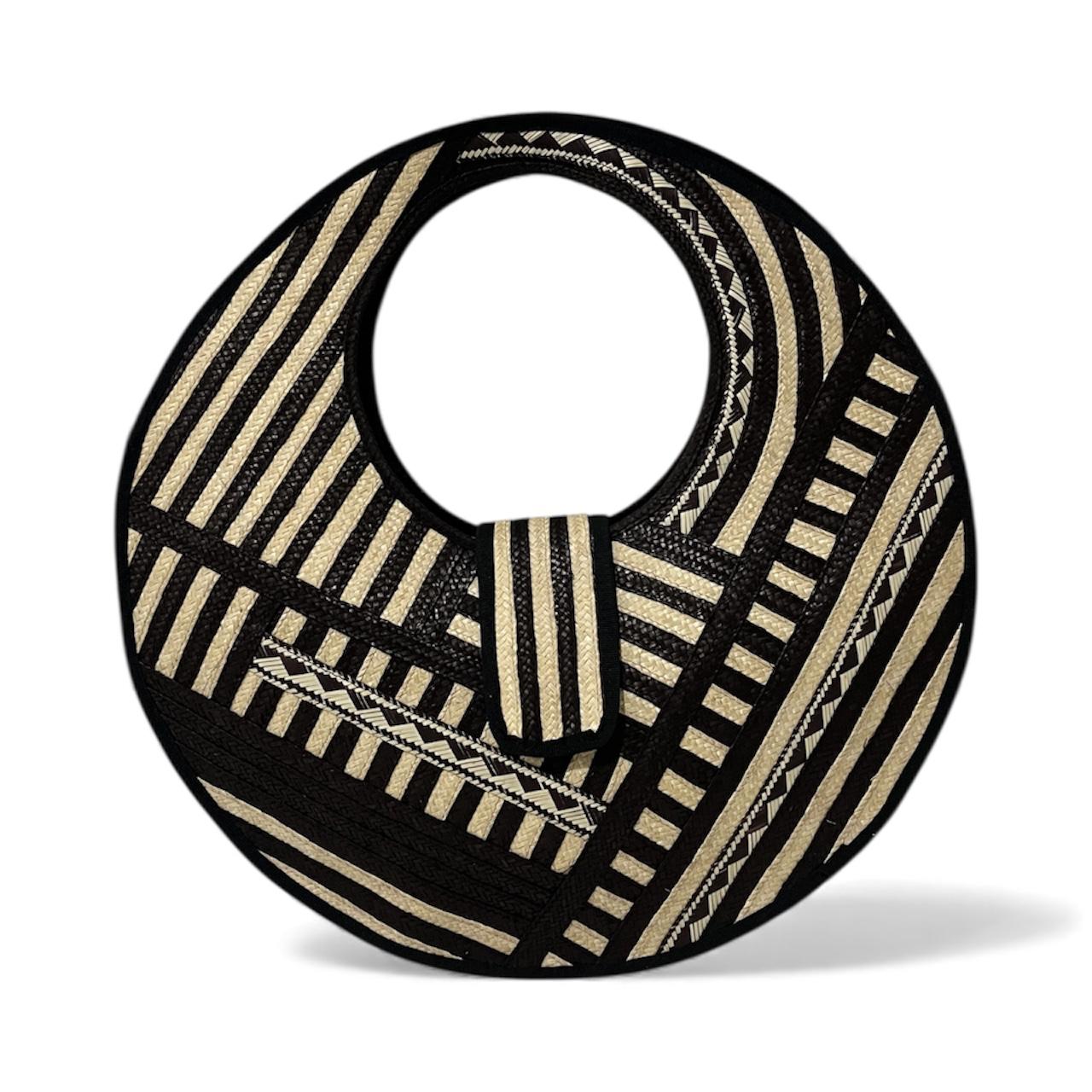 Bolso de mano para mujer Wawen con diseño de patrón de color neutro en forma de diamante