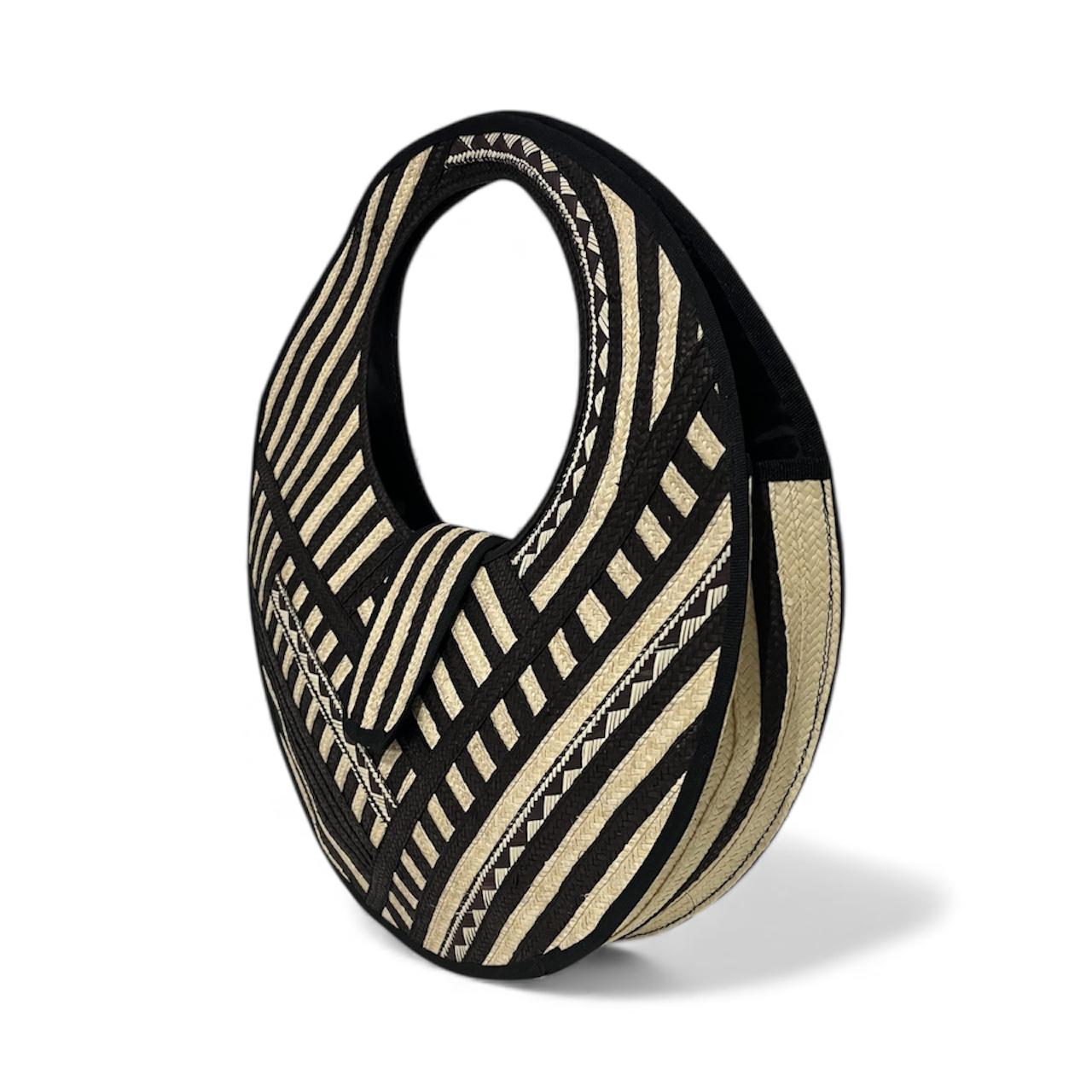 Bolso de mano para mujer Wawen con diseño de patrón de color neutro en forma de diamante