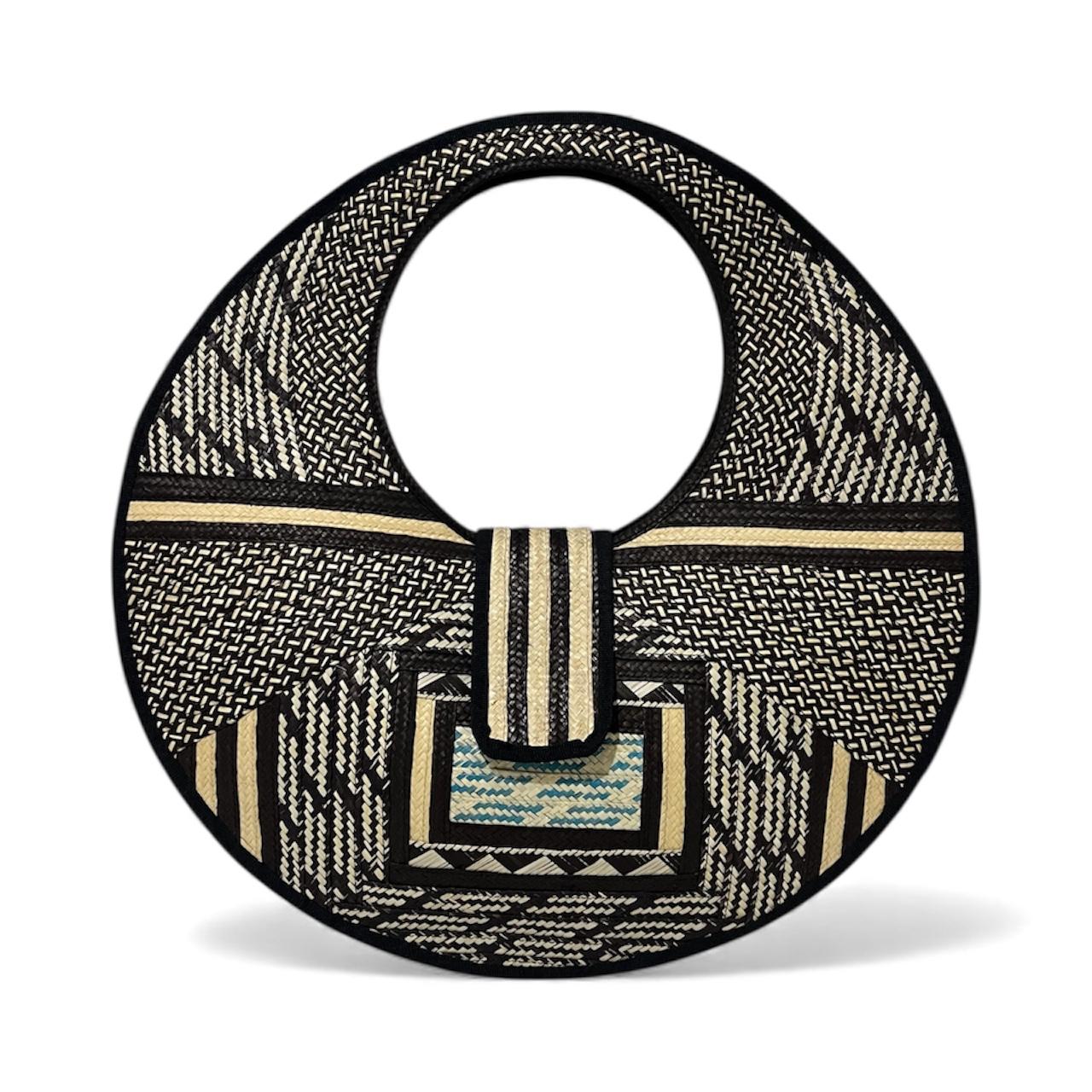 Bolso de mano para mujer Wawen con diseño de patrón de color neutro en forma de diamante