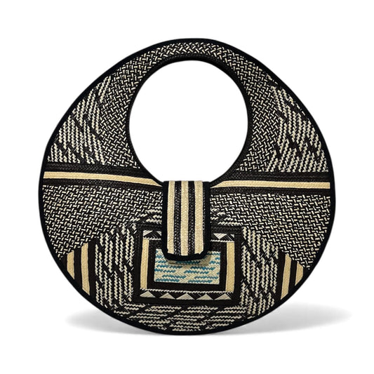 Bolso de mano para mujer Wawen con diseño de patrón de color neutro en forma de diamante