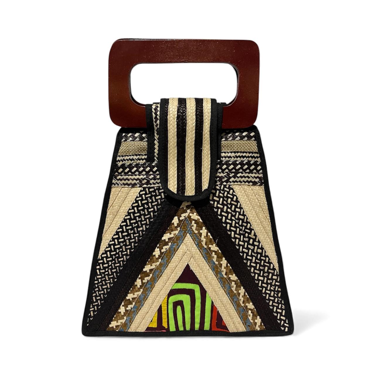 Bolso de mano para mujer Wawen con diseño de patrón precolombino