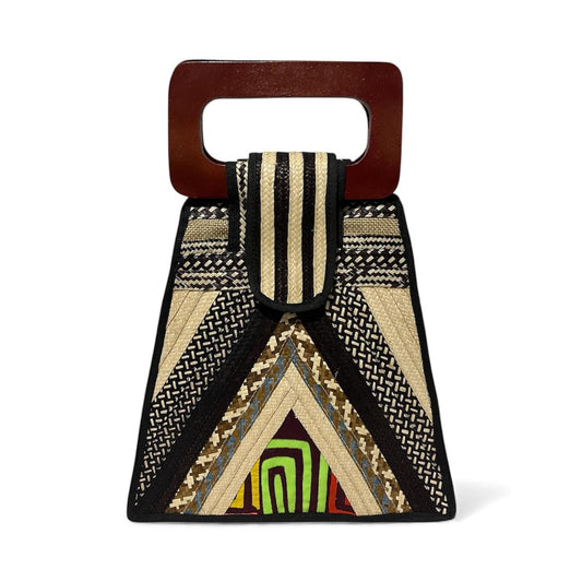Bolso de mano para mujer Wawen con diseño de patrón precolombino