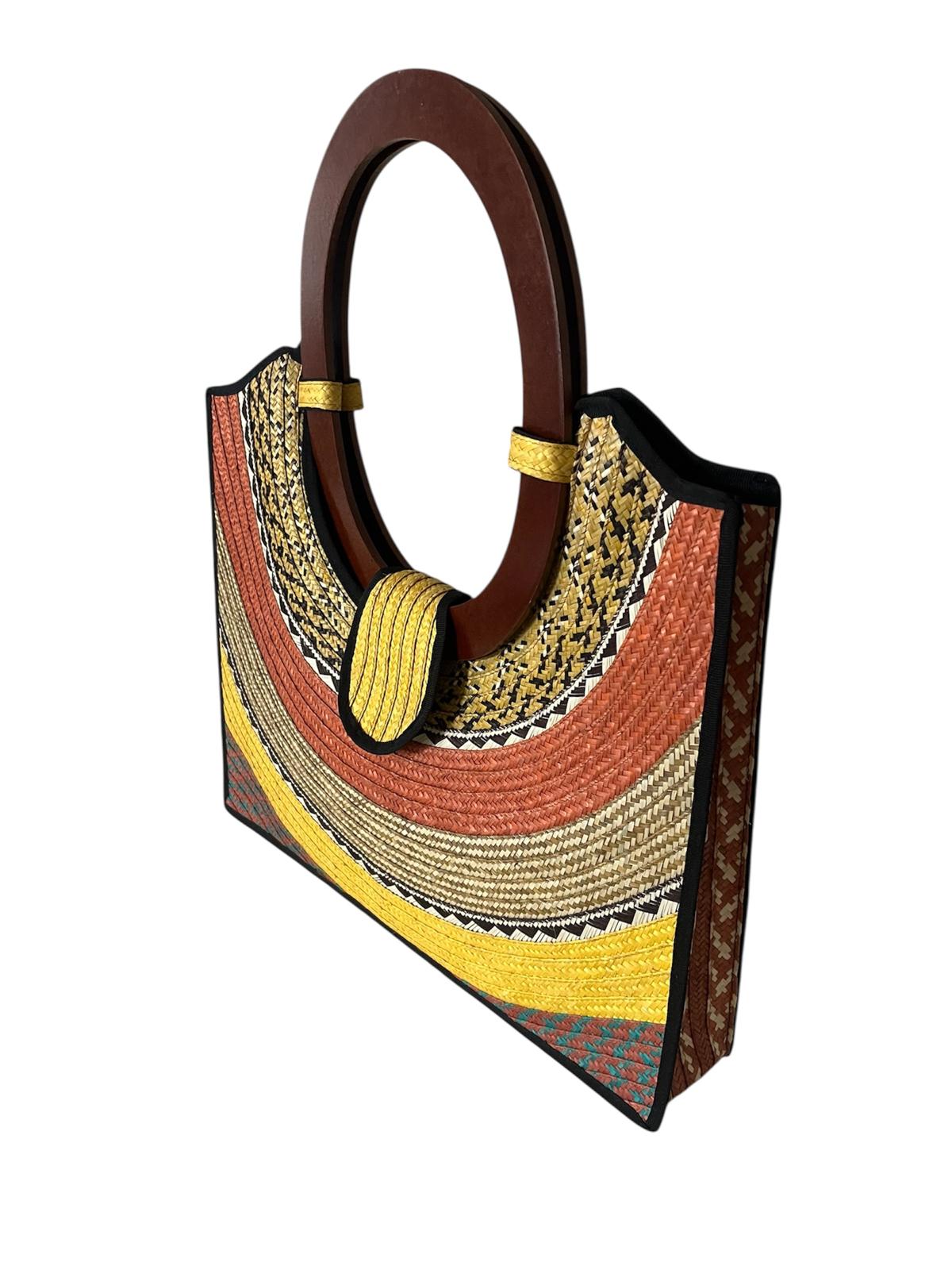 Bolso de mano para mujer Wawen con diseño de patrón precolombino