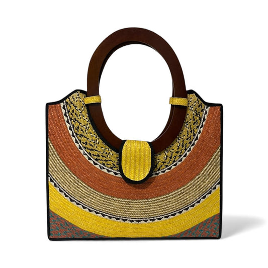 Bolso de mano para mujer Wawen con diseño de patrón precolombino