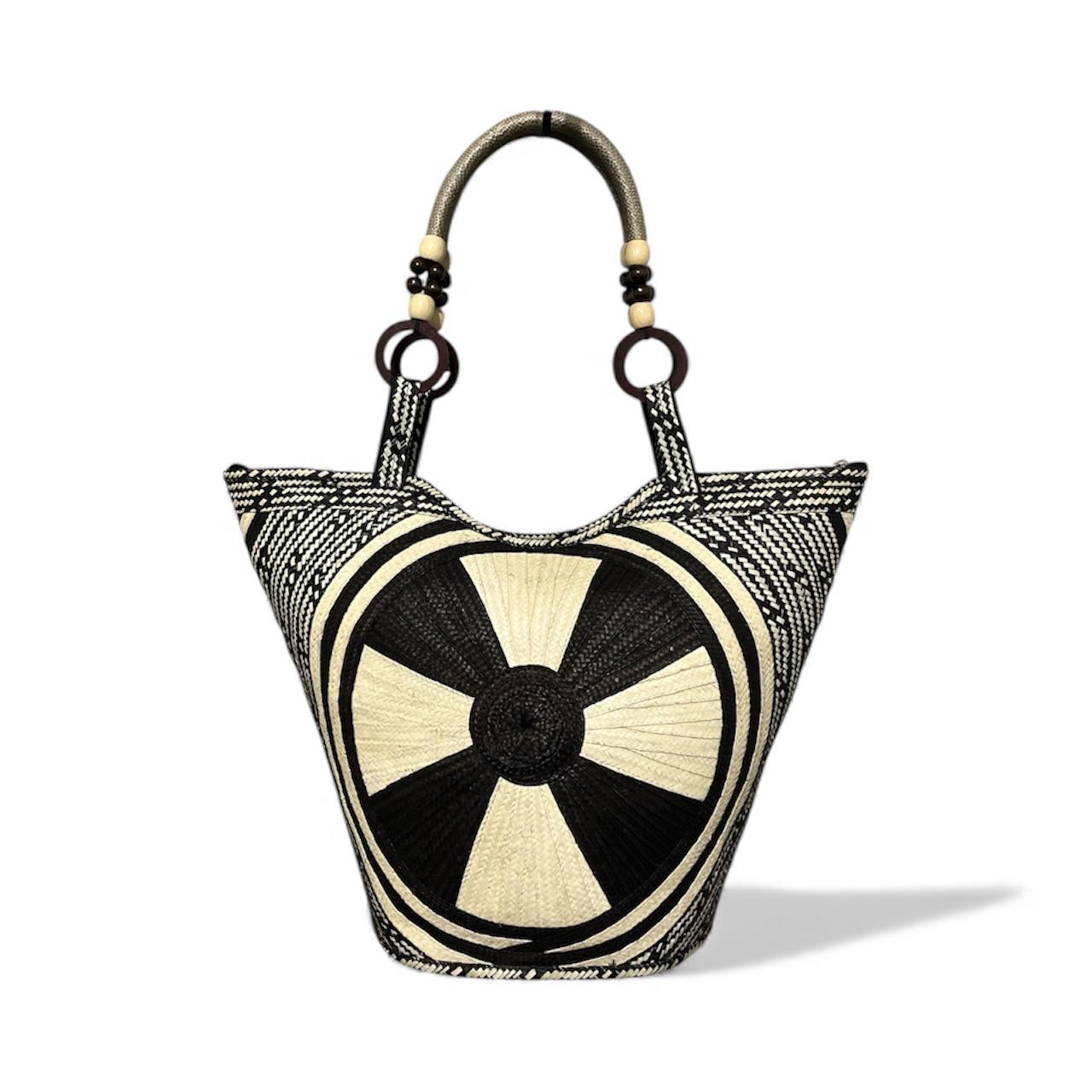 Bolso de mano para mujer Wawen con diseño de cubo en color neutro