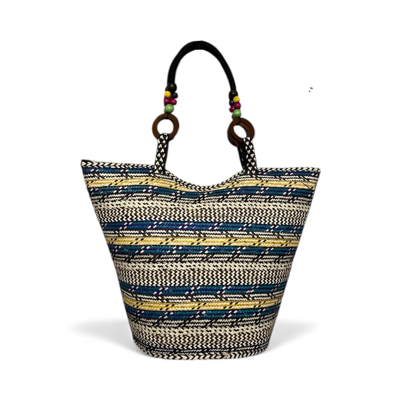 Multicoloured Square Pattern Hand Wawen Ladies Handbag