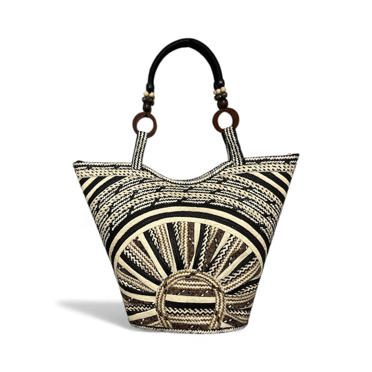 Bolso de mano para mujer Wawen con diseño de cubo en color neutro