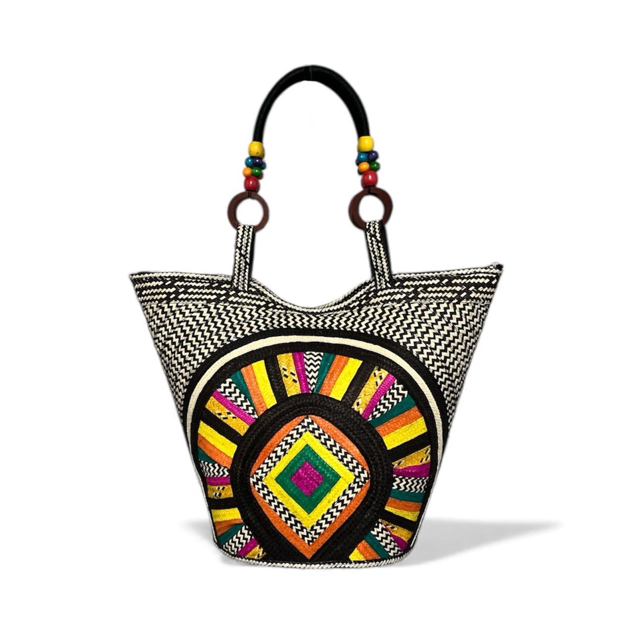 Multicoloured Pattern Hand Wawen Ladies Handbag