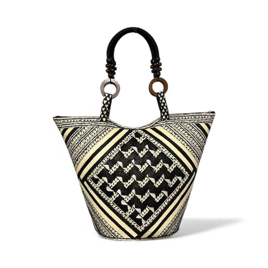 Chess Board Dual colour Pattern Design Hand Wawen Ladies Handbag